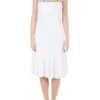 Versace White Stretch Crepe Floral Printed Sheer Yoke Sleeveless Dress S For Women