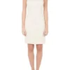 Versace Cream Knit Rose Gold Medusa Button Detail Sleeveless Fitted Dress M For Women