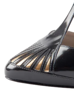 Versace Metalic Gold And Black Patent Leather T Strap Sandals Size 38 For Women -Versace Official Website luxury women used shoes p205293 003