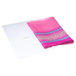 Versace Pink Baroque Print Silk Scarf For Women -Versace Official Website luxury women versace new accessories p335849 002