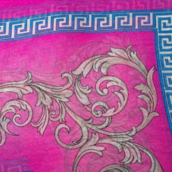 Versace Pink Baroque Print Silk Scarf For Women -Versace Official Website luxury women versace new accessories p335849 004