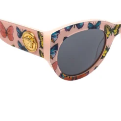 Versace Tribute Pink Butterfly Print/ Grey VE 4353 Cat Eye Sunglasses For Women -Versace Official Website luxury women versace new accessories p401788 002