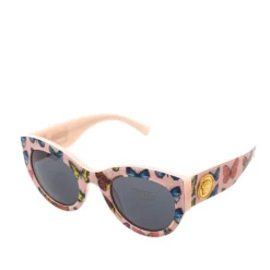 Versace Tribute Pink Butterfly Print/ Grey VE 4353 Cat Eye Sunglasses For Women -Versace Official Website luxury women versace new accessories p401788 004