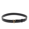 Versace Black Leather Virtus Waist Belt 85CM For Women