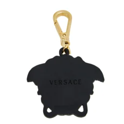 Versace Black La Medusa Silicone Key Chain For Women -Versace Official Website luxury women versace new accessories p594721 003