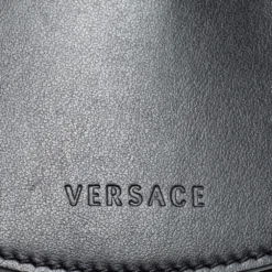 Versace Black Leather Key Bag Charm For Women -Versace Official Website luxury women versace new accessories p690168 003