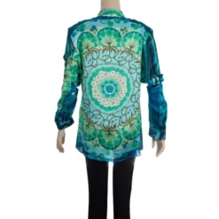 Versace Multicolor Printed Silk Shirt L For Women -Versace Official Website luxury women versace new clothes p14917 003