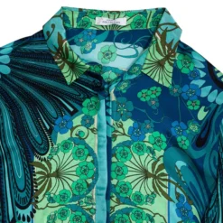 Versace Multicolor Printed Silk Shirt L For Women -Versace Official Website luxury women versace new clothes p14917 004