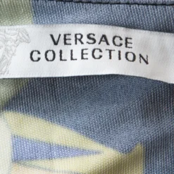 Versace Collection Multicolor Print Jersey Faux Wrap Top S For Women -Versace Official Website luxury women versace new clothes p260707 002