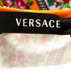 Versace Multicolor Floral Print Cotton Sheath Dress M For Women -Versace Official Website luxury women versace new clothes p273501 006