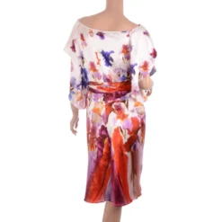 Versace Silk Printed Dress L For Women -Versace Official Website luxury women versace new clothes p27431 003
