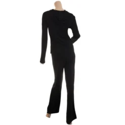 Versace Black Lounge Top And Pant Set For Women -Versace Official Website luxury women versace new clothes p32081 003