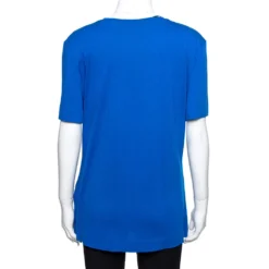 Versace Blue Jersey Medusa Icon Studded T-Shirt L For Women -Versace Official Website luxury women versace new clothes p336212 001