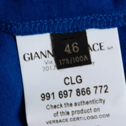 Versace Blue Jersey Medusa Icon Studded T-Shirt L For Women -Versace Official Website luxury women versace new clothes p336212 002