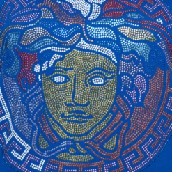 Versace Blue Jersey Medusa Icon Studded T-Shirt L For Women -Versace Official Website luxury women versace new clothes p336212 007