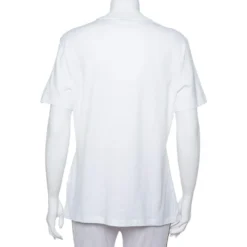 Versace White Medusa Signature Printed Cotton Crewneck T-Shirt M For Women -Versace Official Website luxury women versace new clothes p381088 002