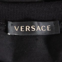 Versace Black Rhinestone Embellished Cotton Crewneck T-Shirt S For Women -Versace Official Website luxury women versace new clothes p381096 004