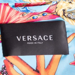 Versace Blue Starfish Printed Synthetic Zip Front Hooded Jacket L For Women -Versace Official Website luxury women versace new clothes p527145 003