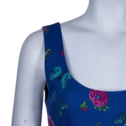 Versace Blue Floral Baroque Print Sleeveless Dress M For Women -Versace Official Website luxury women versace new clothes p54198 005