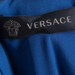 Versace Blue Floral Baroque Print Sleeveless Dress M For Women -Versace Official Website luxury women versace new clothes p54198 009