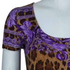 Versace Leopard Print Tunic Top S For Women -Versace Official Website luxury women versace new clothes p54201 0005