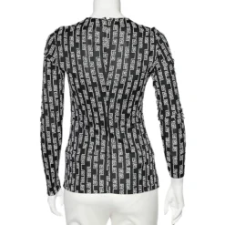 Versace Black Logo Printed Jersey Long Sleeve T-Shirt M For Women -Versace Official Website luxury women versace new clothes p542667 004