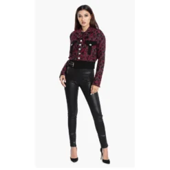 Versace Red Versus Gianni Printed Jacket S (IT 40) For Women