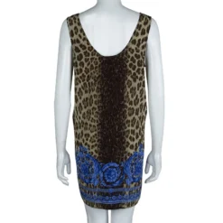 Versace Blue Animal Print Sleeveless Silk Dress M For Women -Versace Official Website luxury women versace new clothes p66830 003