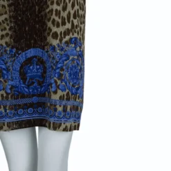 Versace Blue Animal Print Sleeveless Silk Dress M For Women -Versace Official Website luxury women versace new clothes p66830 006