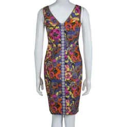 Versace Multicolor Floral Print Sleeveless Dress S For Women -Versace Official Website luxury women versace new clothes p66835 0003