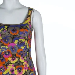 Versace Multicolor Floral Print Sleeveless Dress S For Women -Versace Official Website luxury women versace new clothes p66835 0004