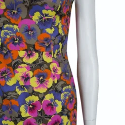 Versace Multicolor Floral Print Sleeveless Dress S For Women -Versace Official Website luxury women versace new clothes p66835 0007