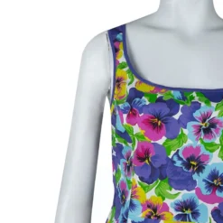 Versace Multicolor Floral Print Sleeveless Dress M For Women -Versace Official Website luxury women versace new clothes p66836 005