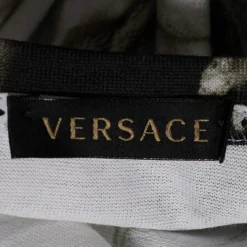 Versace Monochrome Tie-Dye Print Jersey Asymmetric T-Shirt L For Women -Versace Official Website luxury women versace new clothes p690279 001