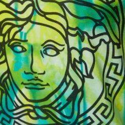 Versace Green Jersey Tie-Dye Medusa Print T-Shirt M For Women -Versace Official Website luxury women versace new clothes p690285 006