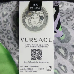 Versace Purple Leopard Print Knit Crop Top L For Women -Versace Official Website luxury women versace new clothes p690288 005