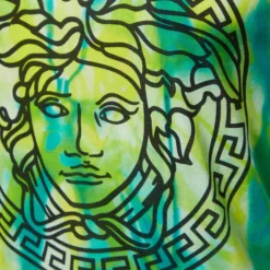 Versace Green Tie Dye Medusa Print Cotton Crew Neck T-Shirt L For Women -Versace Official Website luxury women versace new clothes p690289 006