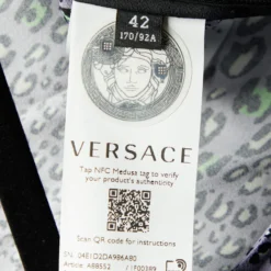 Versace Purple Leopard Print Knit Crop Top M For Women -Versace Official Website luxury women versace new clothes p690297 004