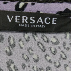 Versace Purple Leopard Print Crepe Crop Top S For Women -Versace Official Website luxury women versace new clothes p690299 002