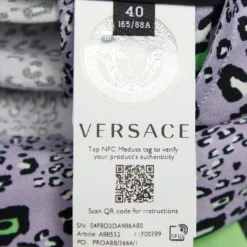 Versace Purple Leopard Print Crepe Crop Top S For Women -Versace Official Website luxury women versace new clothes p690299 004