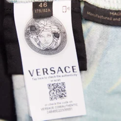 Versace Green Jungle Print Denim Mini Skirt L For Women -Versace Official Website luxury women versace new clothes p690320 005