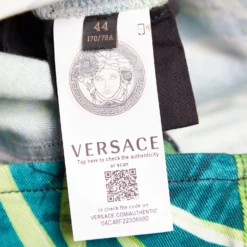 Versace Green Jungle Print Denim Mini Skirt M For Women -Versace Official Website luxury women versace new clothes p690323 005