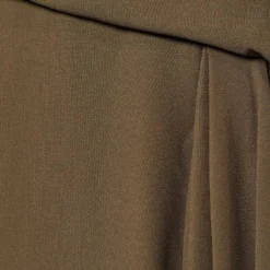 Versace Moss Green Crepe Draped Knee-Length Skirt M For Women -Versace Official Website luxury women versace new clothes p690326 003