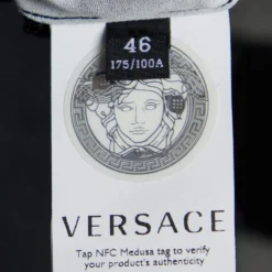 Versace Grey Snake Print Crepe Flared Mini Dress L For Women -Versace Official Website luxury women versace new clothes p690574 002