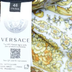 Versace Gold Barocco & Leopard Print Coated Knit Leggings L For Women -Versace Official Website luxury women versace new clothes p690593 003