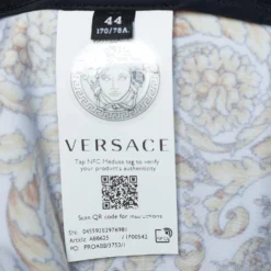Versace Gold Barocco & Leopard Print Coated Knit Leggings L For Women -Versace Official Website luxury women versace new clothes p690593 005
