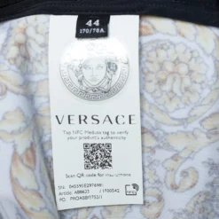 Versace Gold Barocco & Leopard Print Coated Knit Leggings S For Women -Versace Official Website luxury women versace new clothes p690607 002