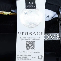 Versace Gold Barocco & Leopard Print Coated Knit Leggings S For Women -Versace Official Website luxury women versace new clothes p690607 004