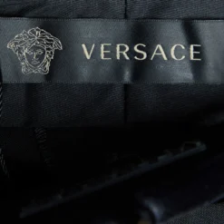 Versace Black Stretch Wool Tailored Trousers L For Women -Versace Official Website luxury women versace new clothes p690633 005