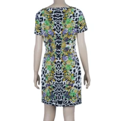Versace Leopard Print Shift Dress M For Women -Versace Official Website luxury women versace new clothes p8429 003